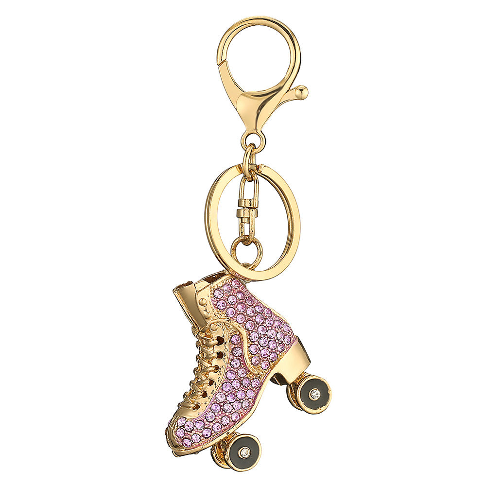 Wholesale Creative Diamond Skating Shoes Metal Keychain